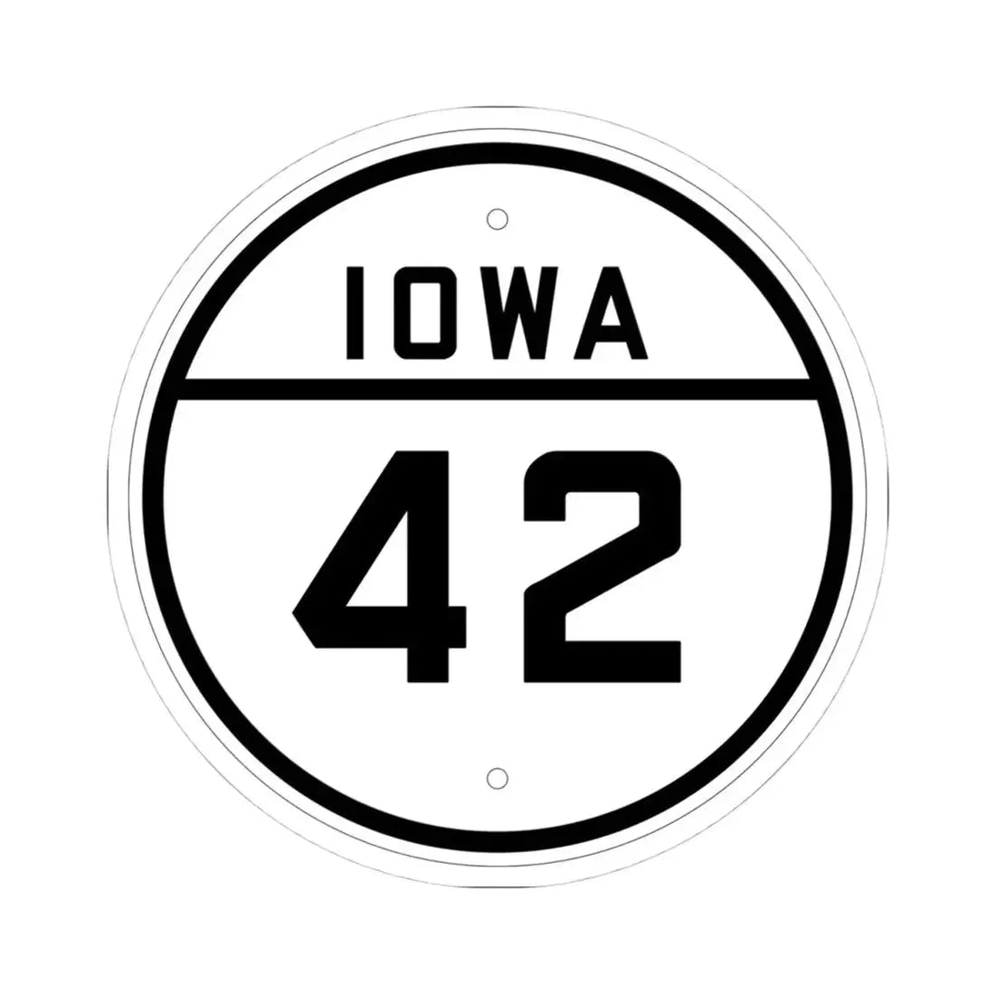 Iowa 42 1926 (Iowa) (Road Sign) STICKER Vinyl Kiss-Cut Decal 4 Inch White - The Sticker Space