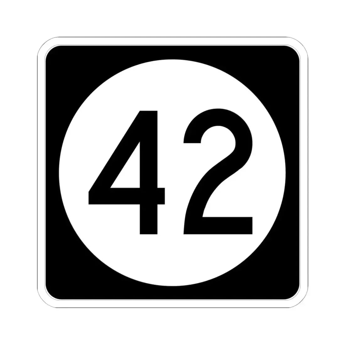 Iowa 42 (Iowa) (Road Sign) STICKER Vinyl Kiss-Cut Decal 6 Inch White - The Sticker Space