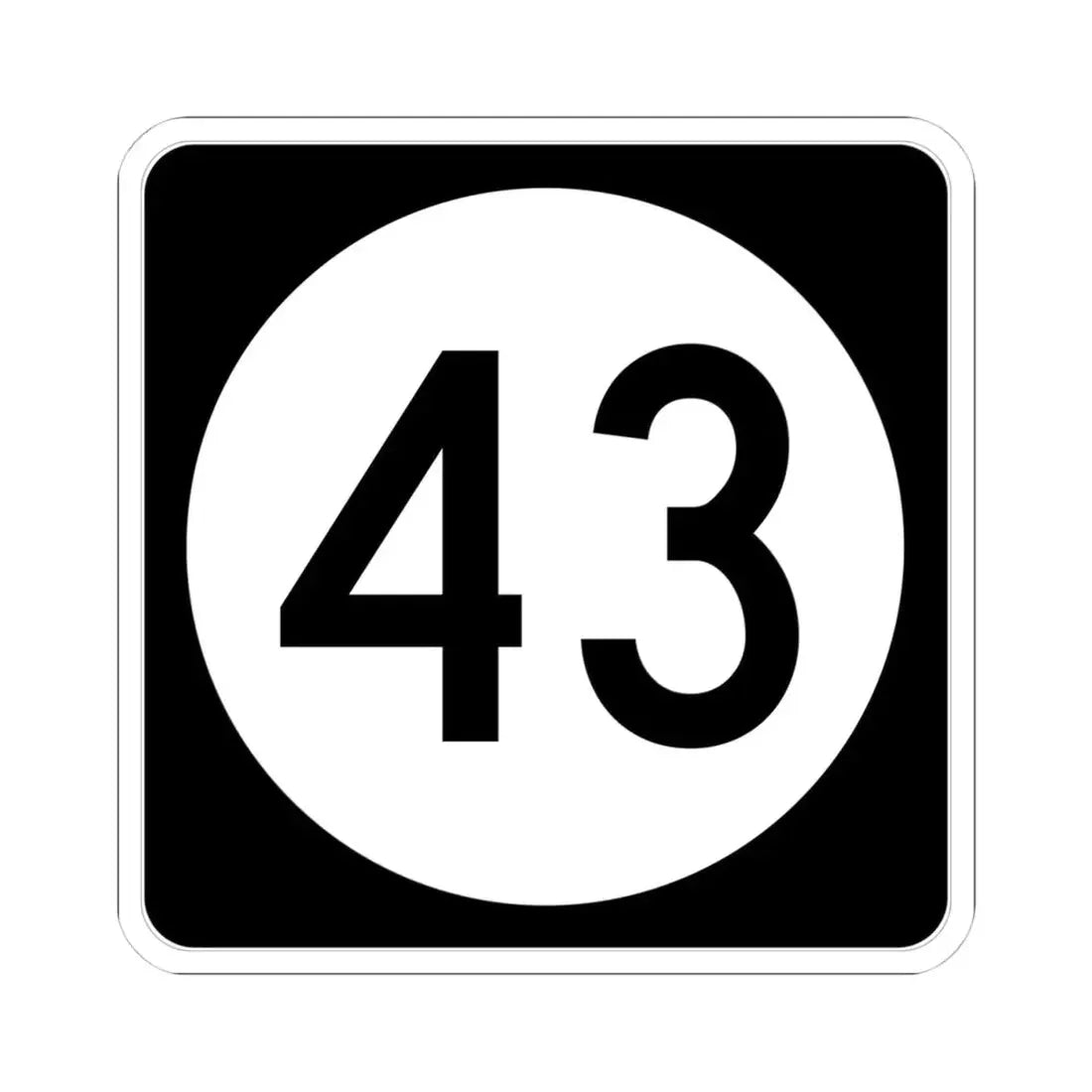 Iowa 43 (Iowa) (Road Sign) STICKER Vinyl Kiss-Cut Decal 4 Inch White - The Sticker Space