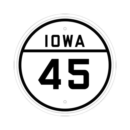Iowa 45 1926 (Iowa) (Road Sign) STICKER Vinyl Kiss-Cut Decal 6 Inch White - The Sticker Space