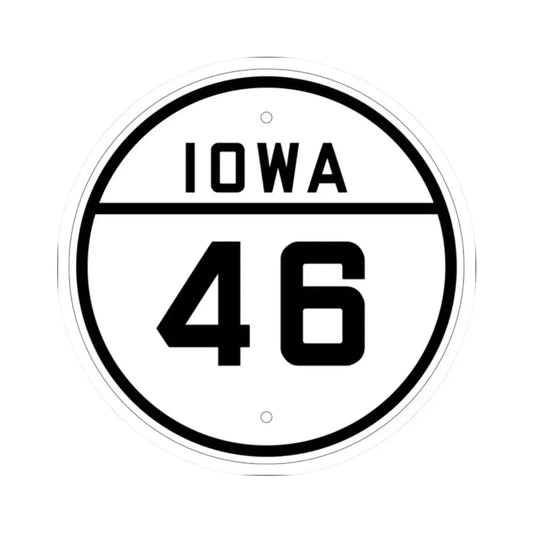 Iowa 46 1926 (Iowa) (Road Sign) STICKER Vinyl Kiss-Cut Decal 2 Inch White - The Sticker Space