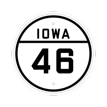 Iowa 46 1926 (Iowa) (Road Sign) STICKER Vinyl Kiss-Cut Decal 3 Inch White - The Sticker Space