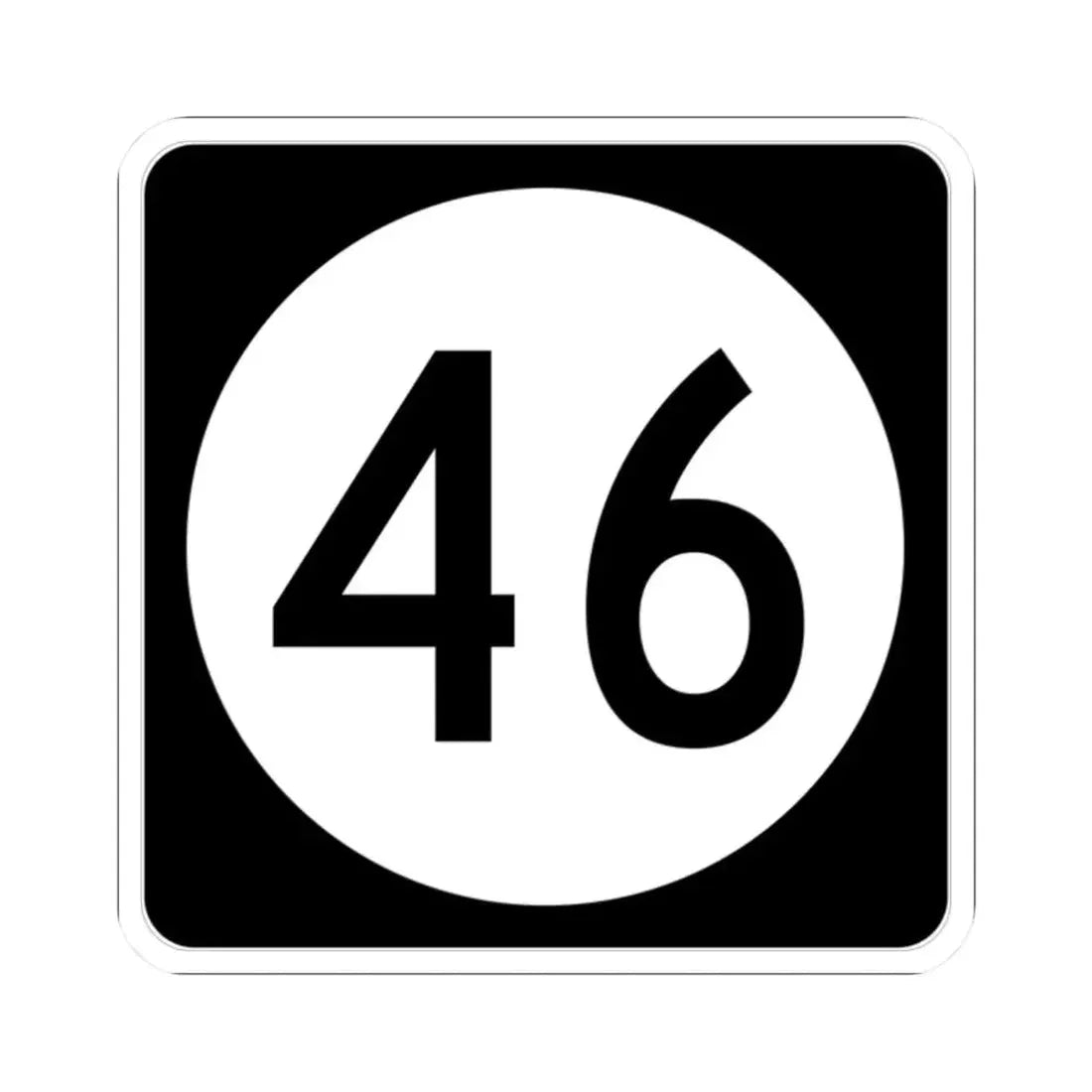 Iowa 46 (Iowa) (Road Sign) STICKER Vinyl Kiss-Cut Decal 2 Inch White - The Sticker Space