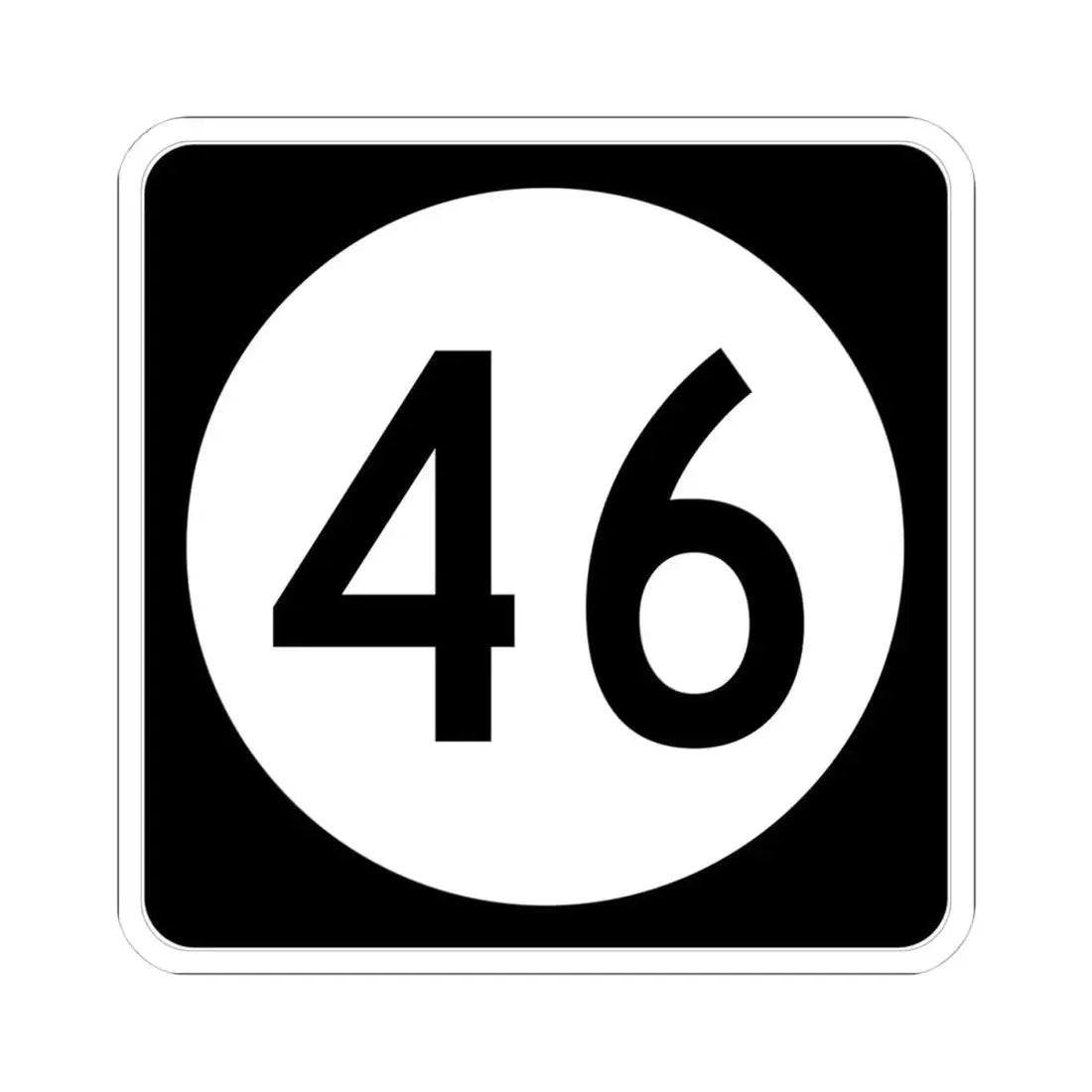 Iowa 46 (Iowa) (Road Sign) STICKER Vinyl Kiss-Cut Decal 4 Inch White - The Sticker Space