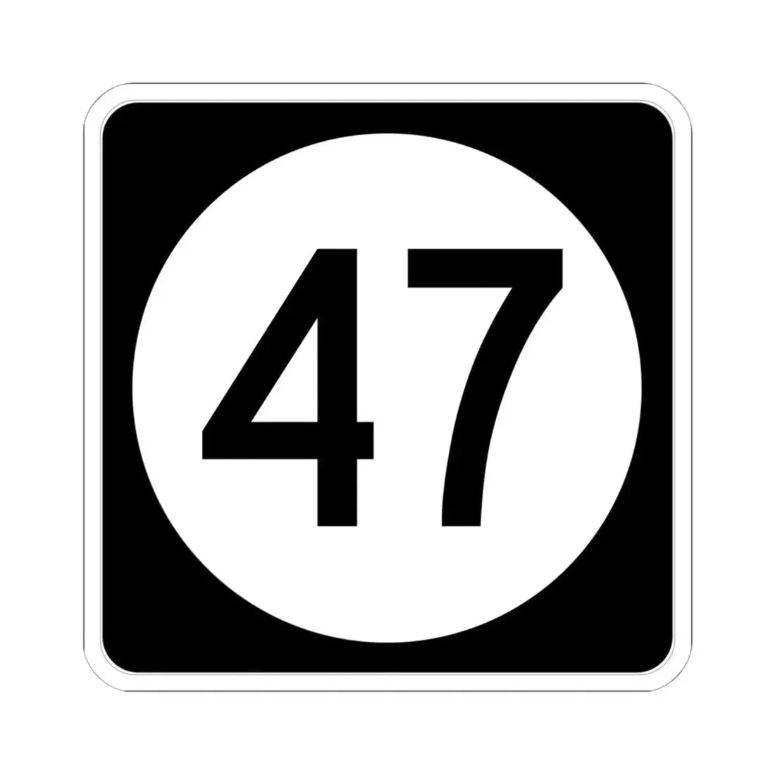 Iowa 47 (Iowa) (Road Sign) STICKER Vinyl Kiss-Cut Decal 6 Inch White - The Sticker Space