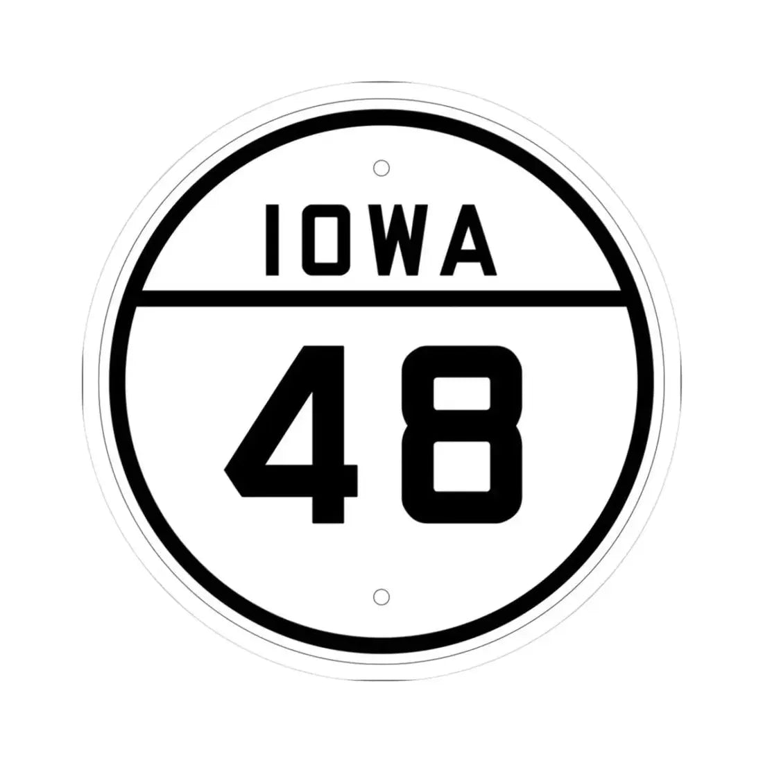 Iowa 48 1926 (Iowa) (Road Sign) STICKER Vinyl Kiss-Cut Decal 3 Inch White - The Sticker Space