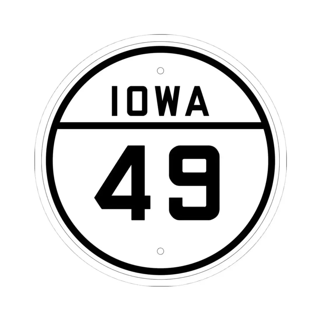 Iowa 49 1926 (Iowa) (Road Sign) STICKER Vinyl Kiss-Cut Decal 4 Inch White - The Sticker Space