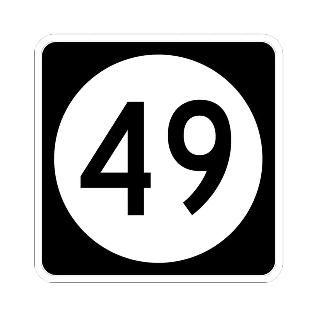 Iowa 49 (Iowa) (Road Sign) STICKER Vinyl Kiss-Cut Decal 3 Inch White - The Sticker Space