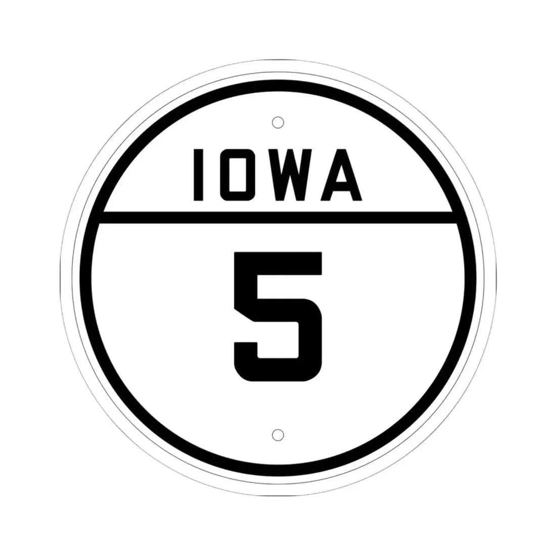 Iowa 5 1926 (Iowa) (Road Sign) STICKER Vinyl Kiss-Cut Decal 6 Inch White - The Sticker Space