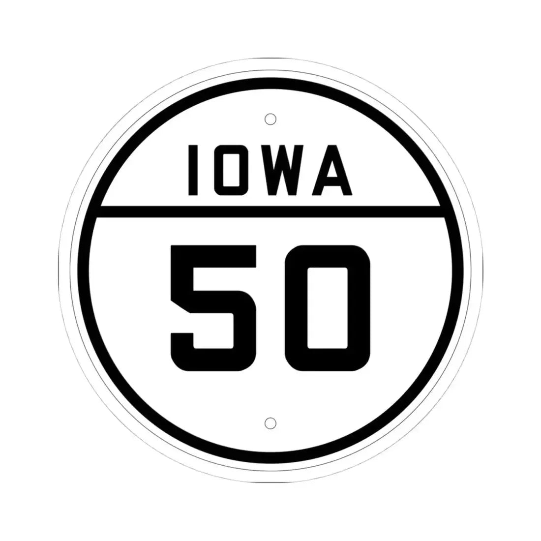 Iowa 50 1926 (Iowa) (Road Sign) STICKER Vinyl Kiss-Cut Decal 4 Inch White - The Sticker Space