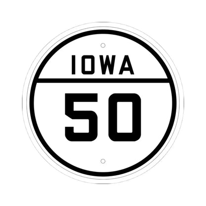 Iowa 50 1926 (Iowa) (Road Sign) STICKER Vinyl Kiss-Cut Decal 4 Inch White - The Sticker Space