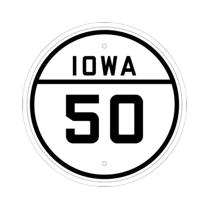 Iowa 50 1926 (Iowa) (Road Sign) STICKER Vinyl Kiss-Cut Decal 6 Inch White - The Sticker Space