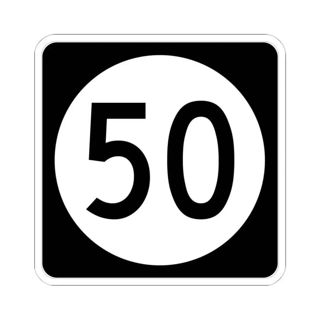 Iowa 50 (Iowa) (Road Sign) STICKER Vinyl Kiss-Cut Decal 6 Inch White - The Sticker Space