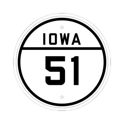 Iowa 51 1926 (Iowa) (Road Sign) STICKER Vinyl Kiss-Cut Decal 6 Inch White - The Sticker Space