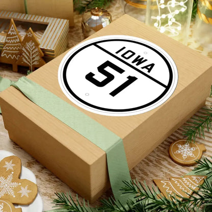 Iowa 51 1926 (Iowa) (Road Sign) STICKER Vinyl Kiss-Cut Decal - The Sticker Space