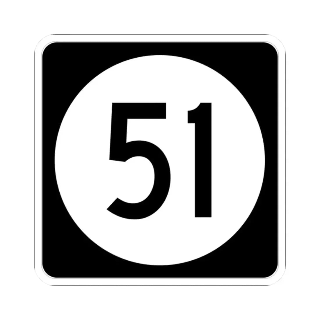 Iowa 51 (Iowa) (Road Sign) STICKER Vinyl Kiss-Cut Decal 2 Inch White - The Sticker Space