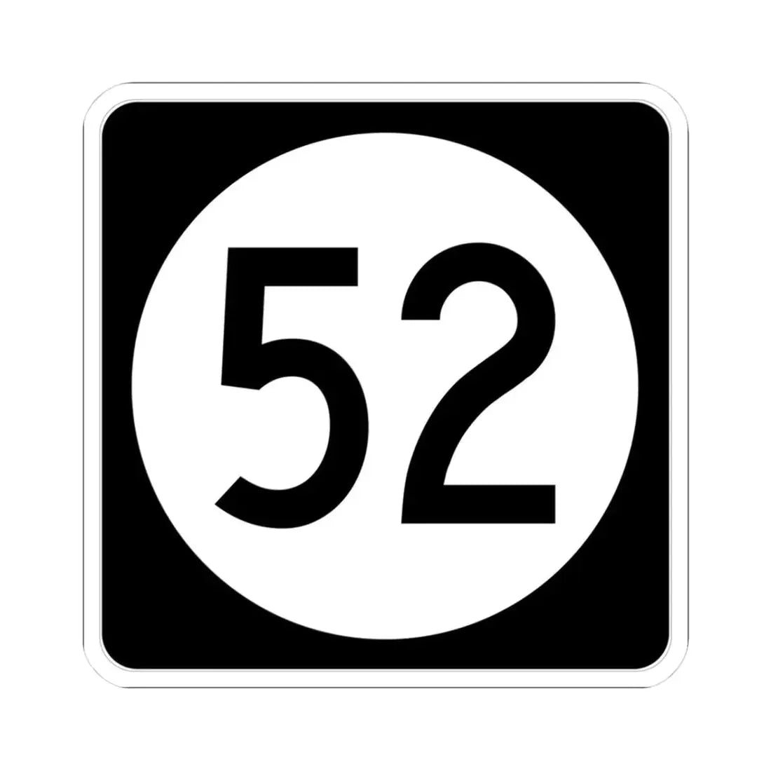 Iowa 52 (Iowa) (Road Sign) STICKER Vinyl Kiss-Cut Decal 3 Inch White - The Sticker Space