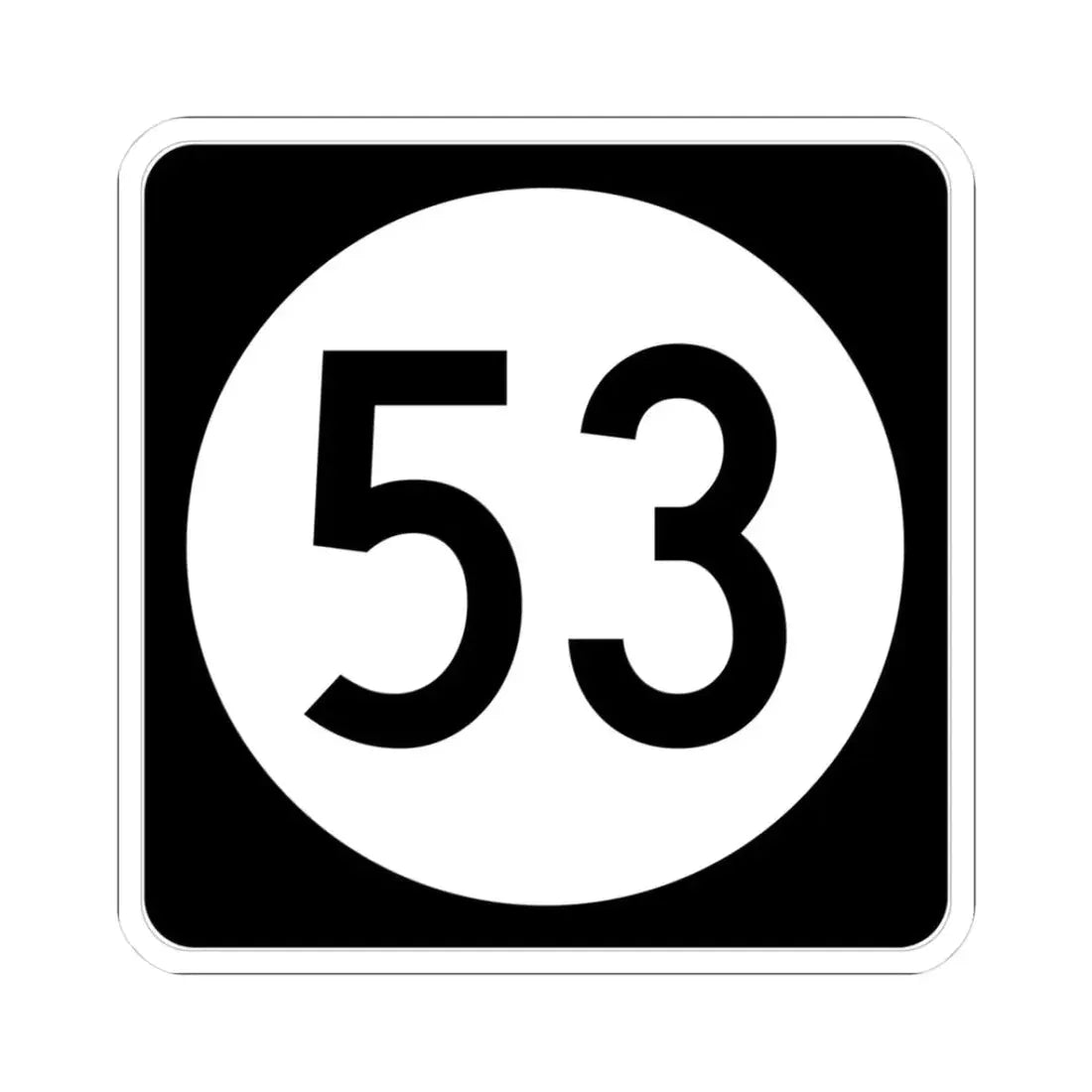 Iowa 53 (Iowa) (Road Sign) STICKER Vinyl Kiss-Cut Decal 3 Inch White - The Sticker Space