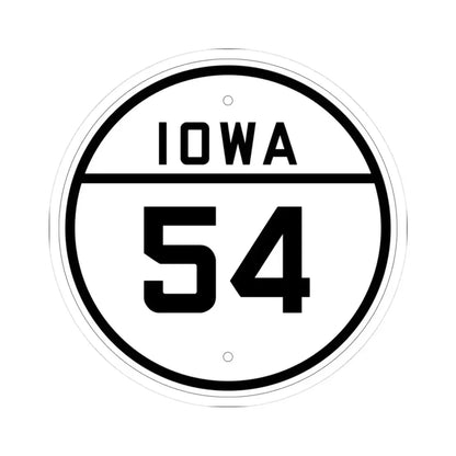 Iowa 54 1926 (Iowa) (Road Sign) STICKER Vinyl Kiss-Cut Decal 3 Inch White - The Sticker Space