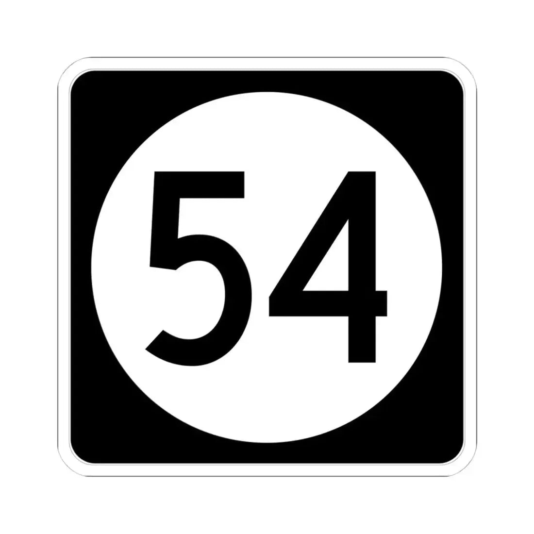 Iowa 54 (Iowa) (Road Sign) STICKER Vinyl Kiss-Cut Decal 4 Inch White - The Sticker Space