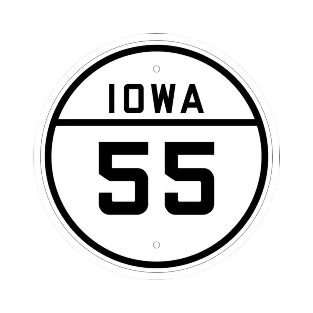 Iowa 55 1926 (Iowa) (Road Sign) STICKER Vinyl Kiss-Cut Decal 2 Inch White - The Sticker Space