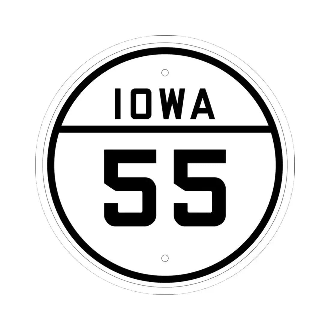 Iowa 55 1926 (Iowa) (Road Sign) STICKER Vinyl Kiss-Cut Decal 4 Inch White - The Sticker Space
