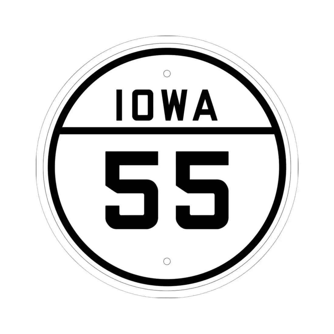 Iowa 55 1926 (Iowa) (Road Sign) STICKER Vinyl Kiss-Cut Decal 6 Inch White - The Sticker Space