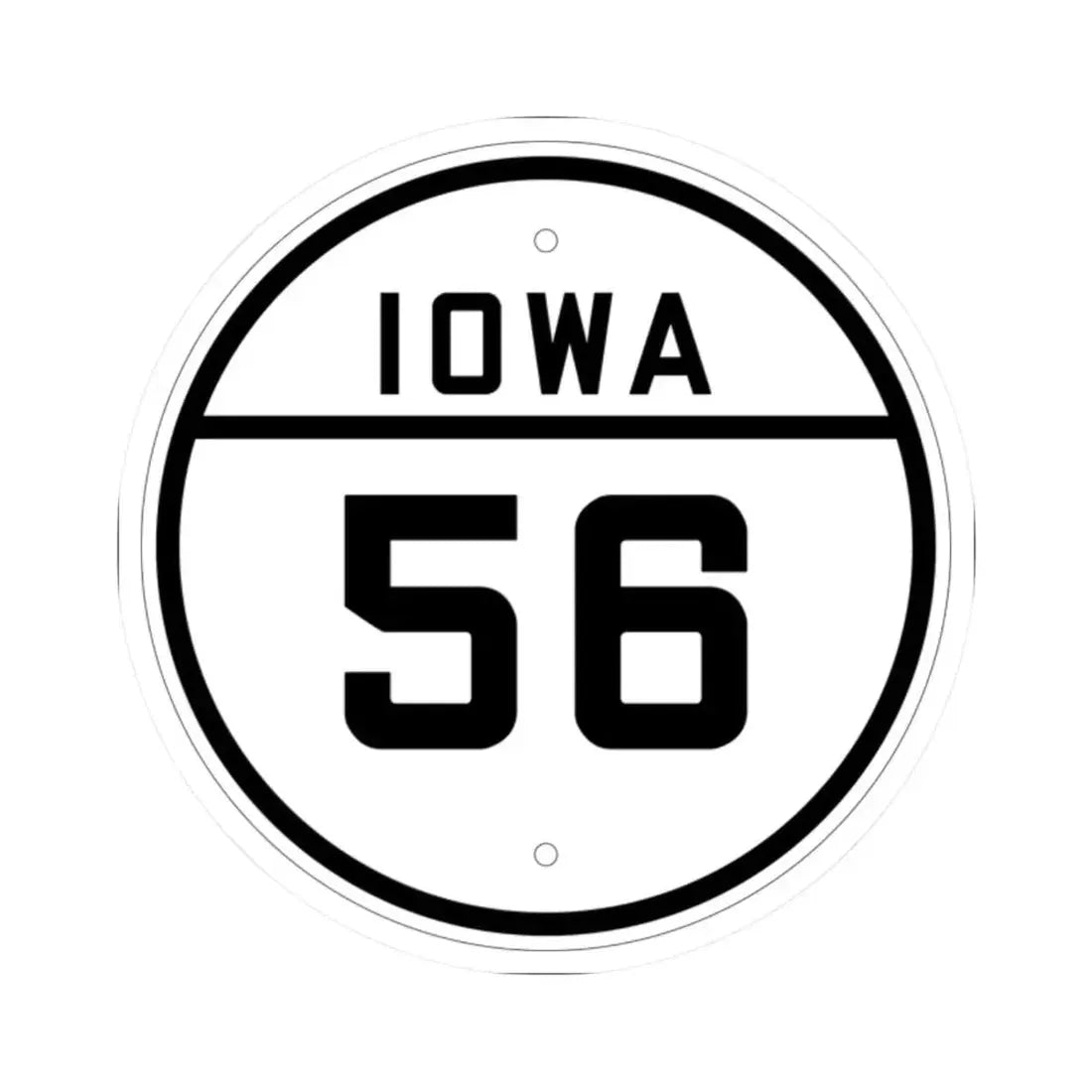 Iowa 56 1926 (Iowa) (Road Sign) STICKER Vinyl Kiss-Cut Decal 2 Inch White - The Sticker Space