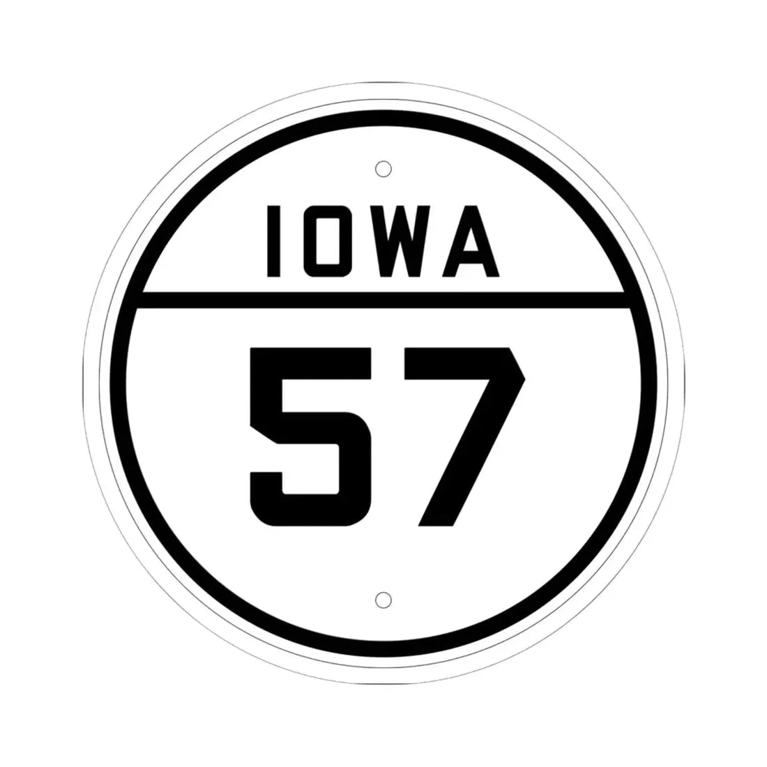 Iowa 57 1926 (Iowa) (Road Sign) STICKER Vinyl Kiss-Cut Decal 6 Inch White - The Sticker Space