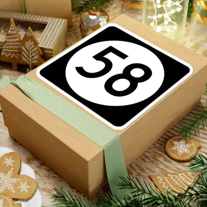 Iowa 58 (Iowa) (Road Sign) STICKER Vinyl Kiss-Cut Decal - The Sticker Space