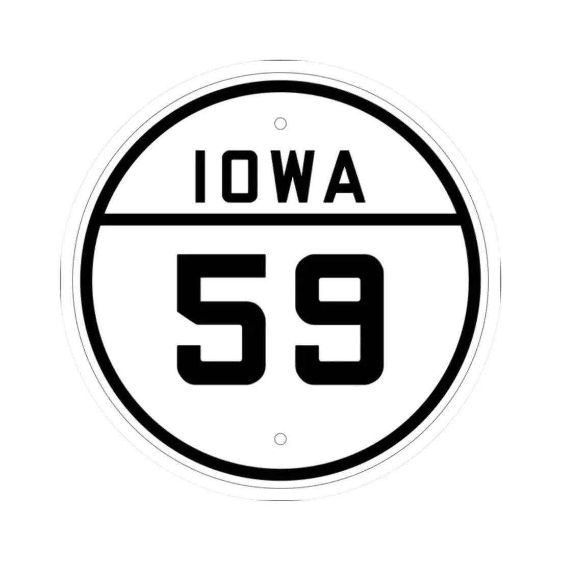 Iowa 59 1926 (Iowa) (Road Sign) STICKER Vinyl Kiss-Cut Decal 2 Inch White - The Sticker Space
