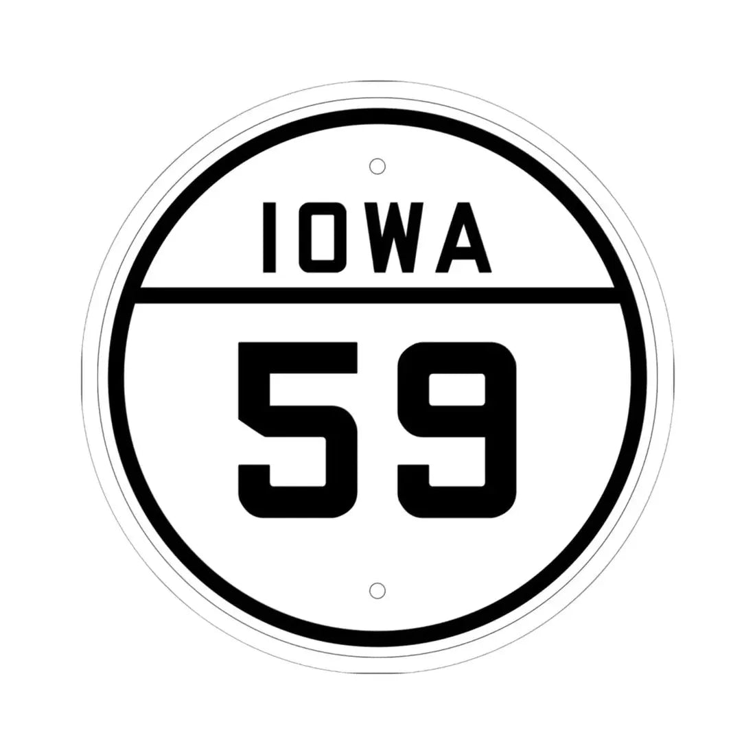 Iowa 59 1926 (Iowa) (Road Sign) STICKER Vinyl Kiss-Cut Decal 6 Inch White - The Sticker Space