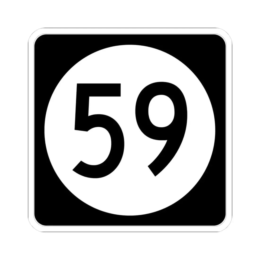 Iowa 59 (Iowa) (Road Sign) STICKER Vinyl Kiss-Cut Decal 3 Inch White - The Sticker Space