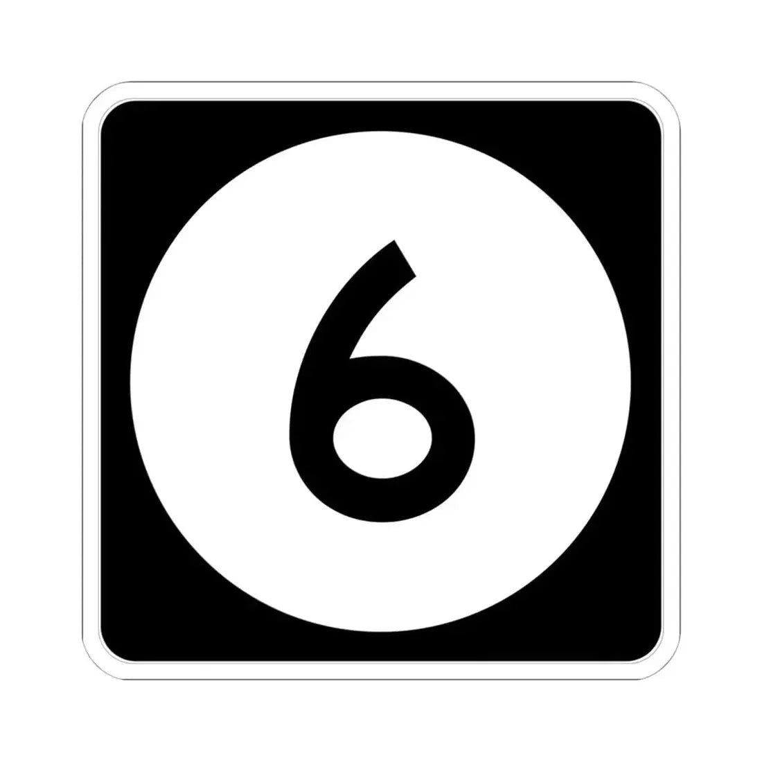 Iowa 6 (Iowa) (Road Sign) STICKER Vinyl Kiss-Cut Decal 6 Inch White - The Sticker Space