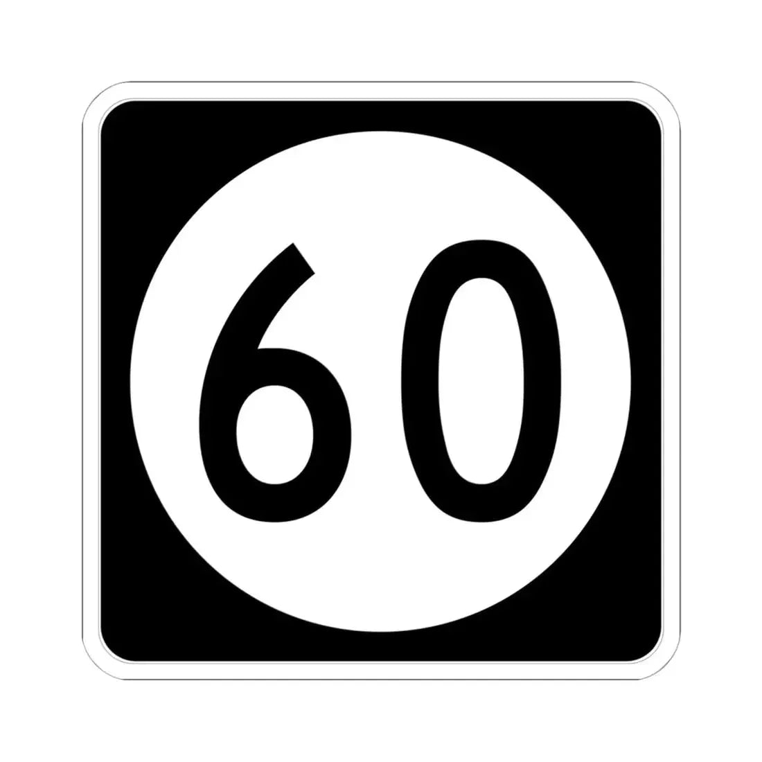 Iowa 60 (Iowa) (Road Sign) STICKER Vinyl Kiss-Cut Decal 6 Inch White - The Sticker Space