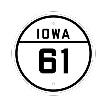 Iowa 61 1926 (Iowa) (Road Sign) STICKER Vinyl Kiss-Cut Decal 3 Inch White - The Sticker Space