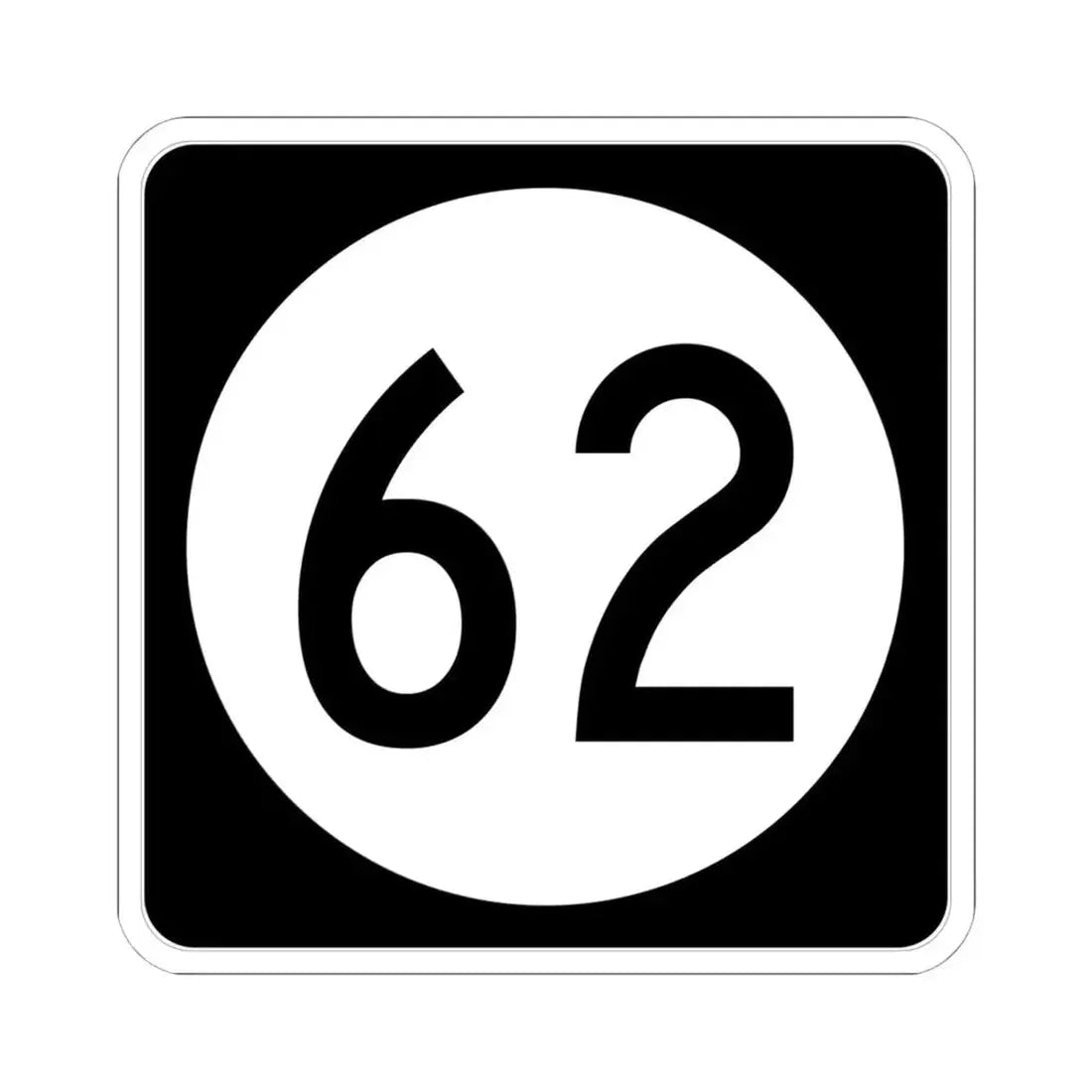 Iowa 62 (Iowa) (Road Sign) STICKER Vinyl Kiss-Cut Decal 6 Inch White - The Sticker Space