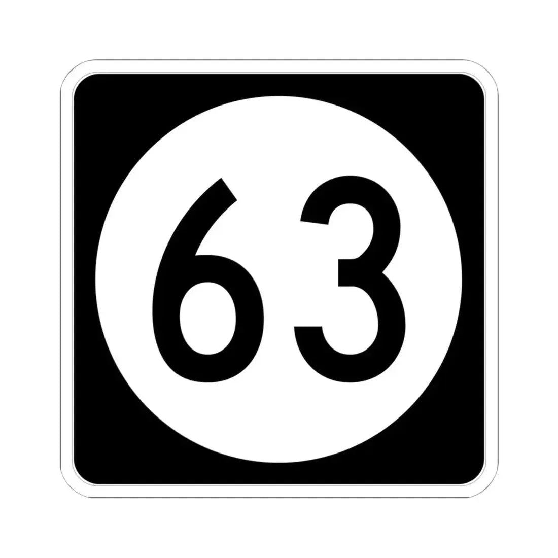 Iowa 63 (Iowa) (Road Sign) STICKER Vinyl Kiss-Cut Decal 6 Inch White - The Sticker Space