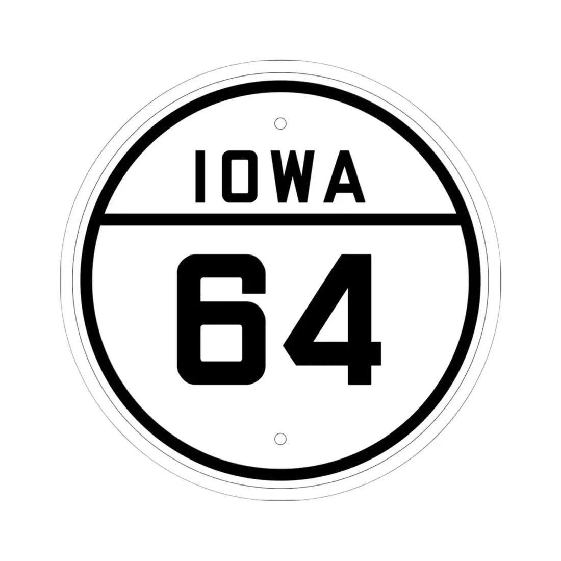 Iowa 64 1926 (Iowa) (Road Sign) STICKER Vinyl Kiss-Cut Decal 6 Inch White - The Sticker Space