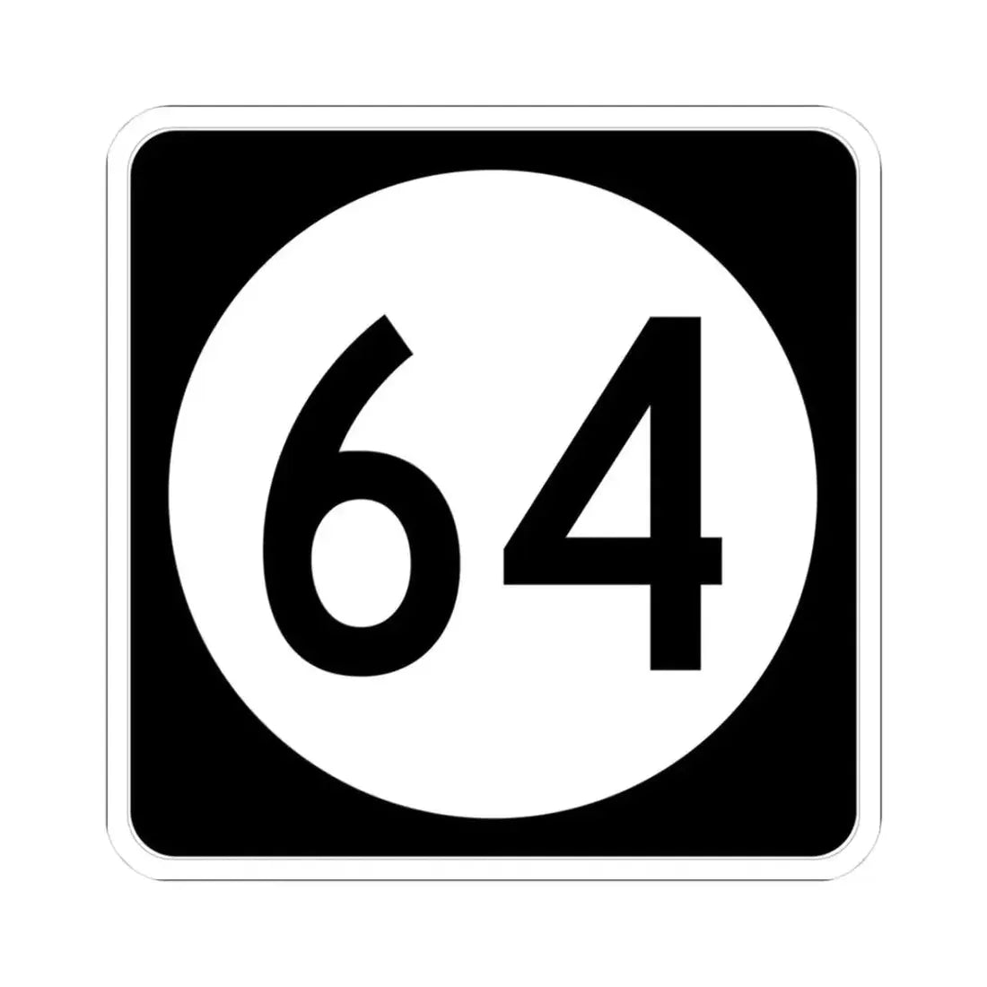 Iowa 64 (Iowa) (Road Sign) STICKER Vinyl Kiss-Cut Decal 3 Inch White - The Sticker Space