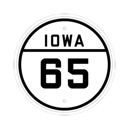Iowa 65 1926 (Iowa) (Road Sign) STICKER Vinyl Kiss-Cut Decal 4 Inch White - The Sticker Space