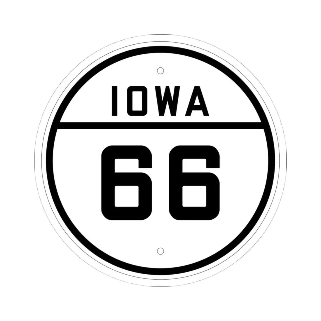 Iowa 66 1926 (Iowa) (Road Sign) STICKER Vinyl Kiss-Cut Decal 4 Inch White - The Sticker Space