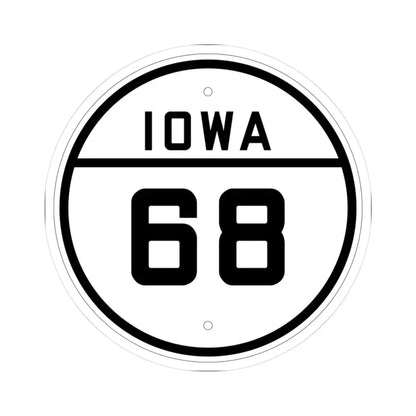 Iowa 68 1926 (Iowa) (Road Sign) STICKER Vinyl Kiss-Cut Decal 3 Inch White - The Sticker Space