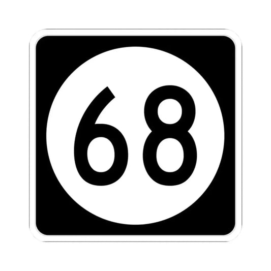 Iowa 68 (Iowa) (Road Sign) STICKER Vinyl Kiss-Cut Decal 2 Inch White - The Sticker Space