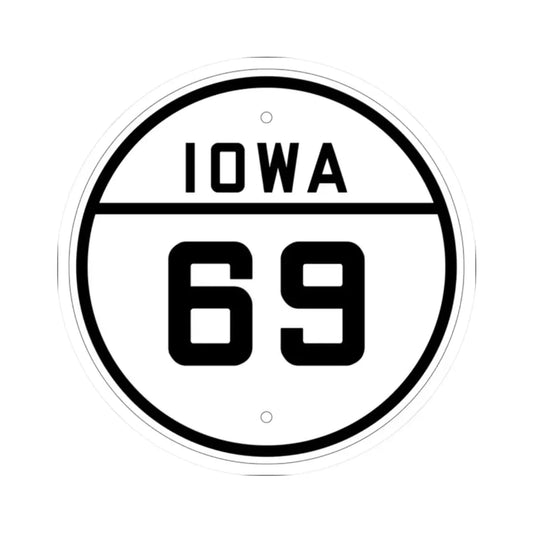 Iowa 69 1926 (Iowa) (Road Sign) STICKER Vinyl Kiss-Cut Decal 2 Inch White - The Sticker Space