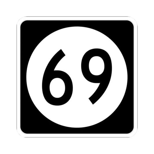 Iowa 69 (Iowa) (Road Sign) STICKER Vinyl Kiss-Cut Decal 2 Inch White - The Sticker Space