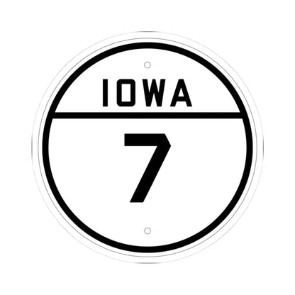 Iowa 7 1926 (Iowa) (Road Sign) STICKER Vinyl Kiss-Cut Decal 3 Inch White - The Sticker Space