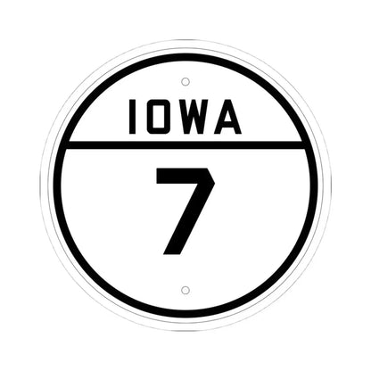 Iowa 7 1926 (Iowa) (Road Sign) STICKER Vinyl Kiss-Cut Decal 4 Inch White - The Sticker Space
