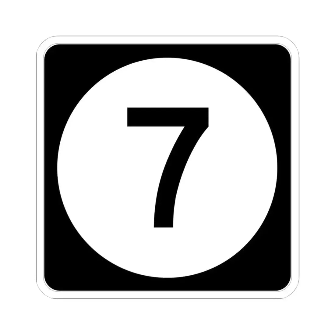 Iowa 7 (Iowa) (Road Sign) STICKER Vinyl Kiss-Cut Decal 4 Inch White - The Sticker Space