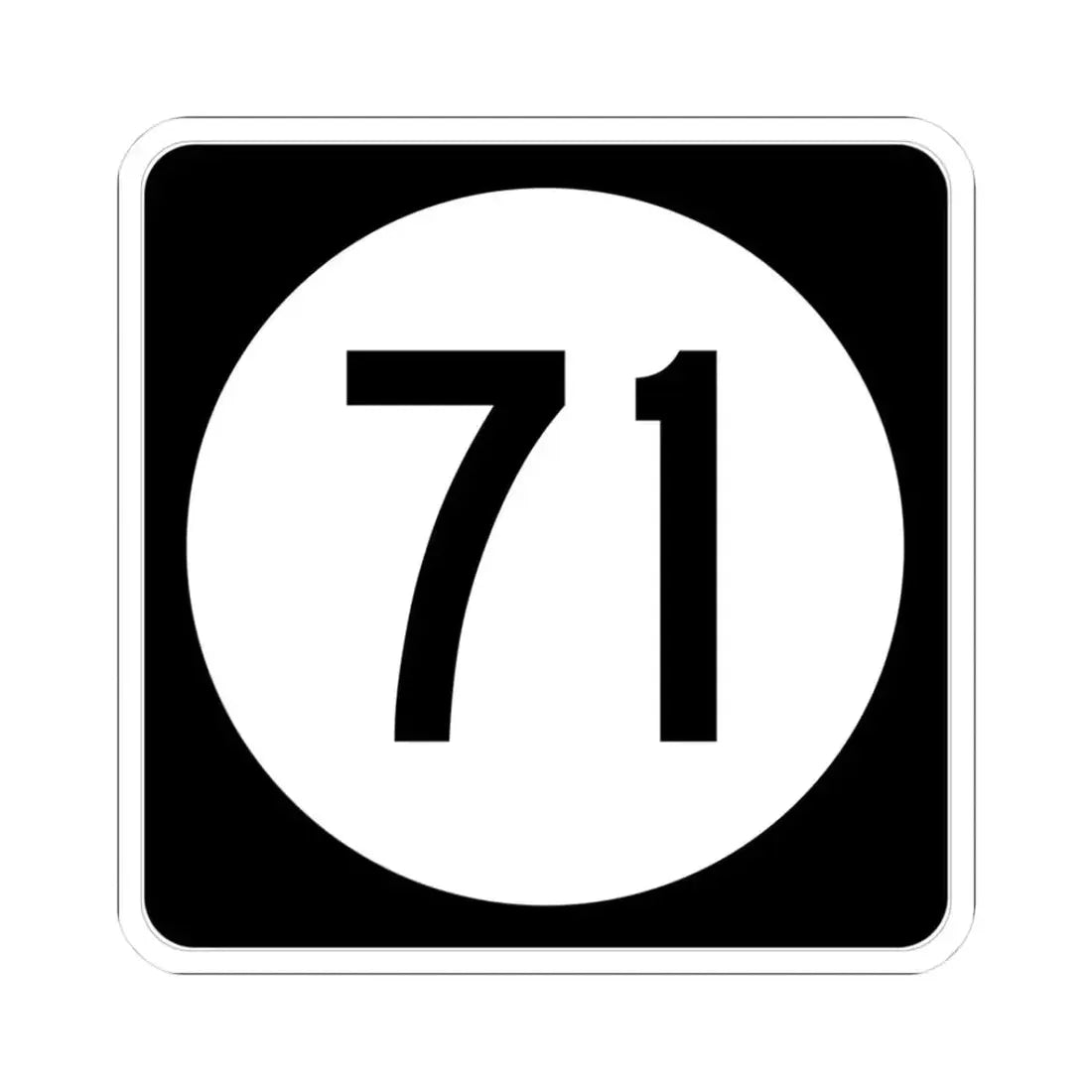 Iowa 71 (Iowa) (Road Sign) STICKER Vinyl Kiss-Cut Decal 3 Inch White - The Sticker Space